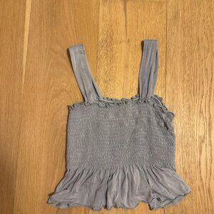 Urban Outfitters Blue Peplum Smocked Crop Top (M)